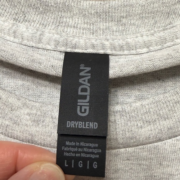 Gildan Gray Tee with Pink and Black cow print Smiley - Picture 4 of 7